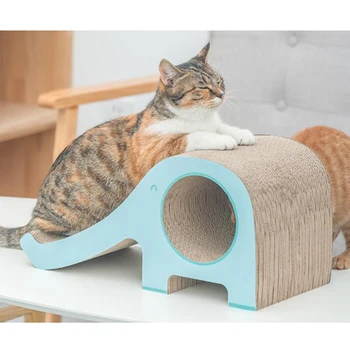 

FULUE Elephant shape Cat Scratchers Corrugated board Cat scratching pet toys bed 2 sizes Cat Scratch Pad for small medium size