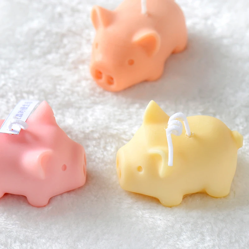 3D Candle Silicone Mold Cute Pig Handmade Soap Crafts Mould