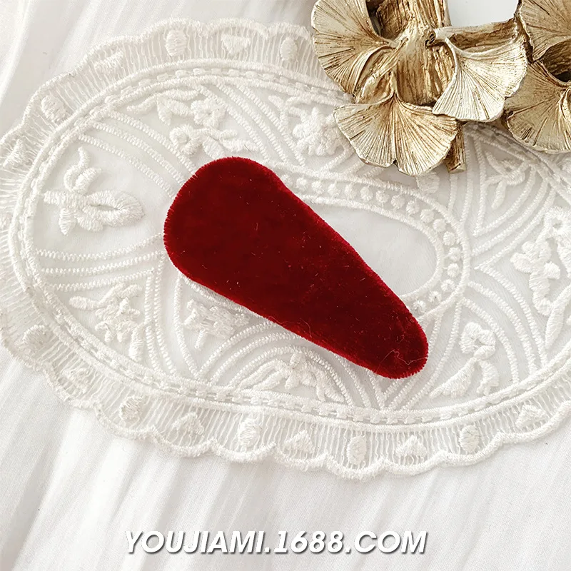 Retro Velvet Lovely Hairpin Set Korea Trend Waterdrop Hair Clip Barrettes Girl Hairpin Women Fashion Hair Accessories - Цвет: 6