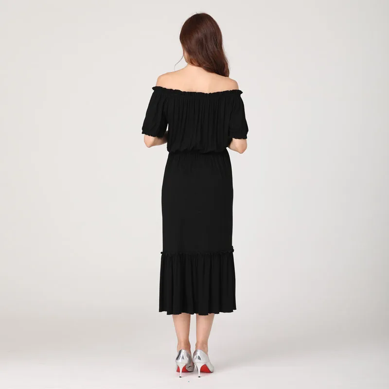 Emotie Moeders Zwangerschaps Kleding Vrouwen Jurk Nieuwe Sexy Zwangere Jurk Off-Shoulder Vrouwen Elegante Zwangerschap Jurk