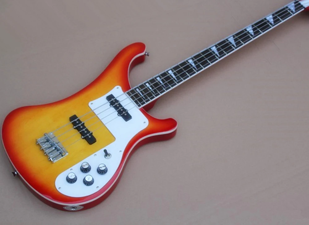 4 струны Cherry Sunburst электрический бас с 22 ладами подставка из розового дерева