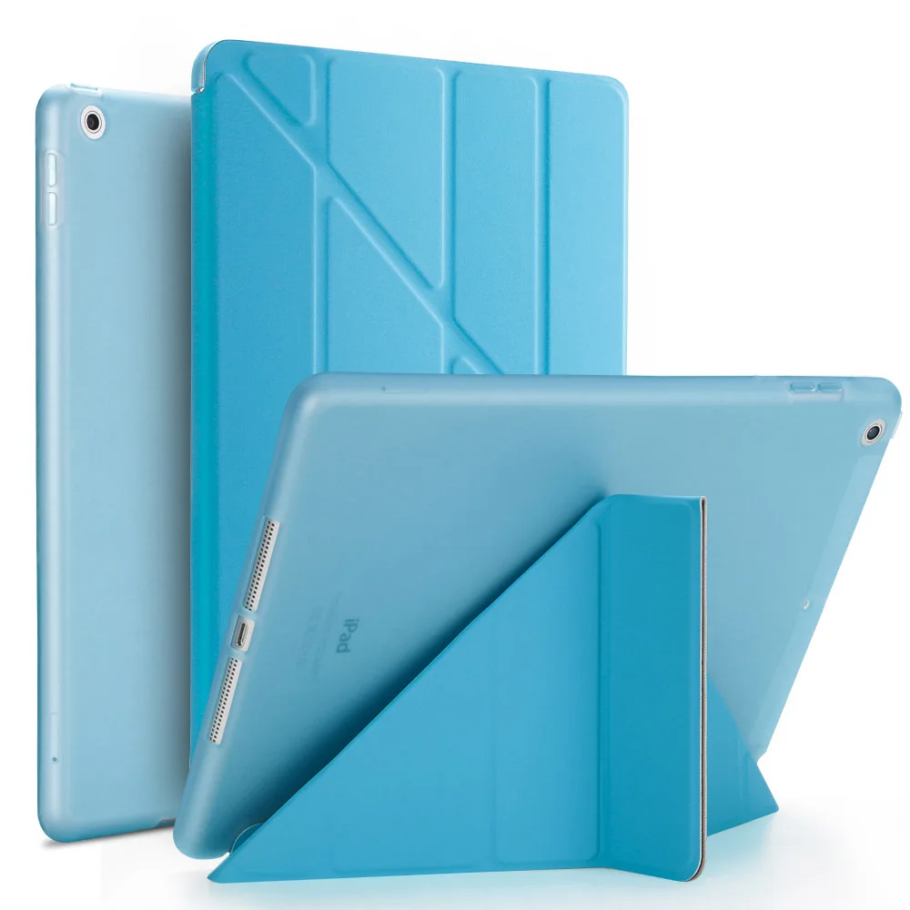 GOLP Чехол для iPad Air 2, PU кожаный чехол-подставка с откидной передней крышкой из мягкого ТПУ Смарт-Чехол для iPad Air 2 - Цвет: Blue