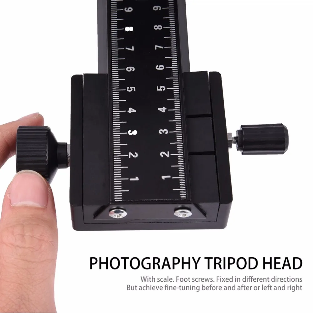 Pro 4 Way Magnesium Alloy Macro-Focusing Rail Slider Close-up Shooting Photography Tripod Head for DSLR Camera
