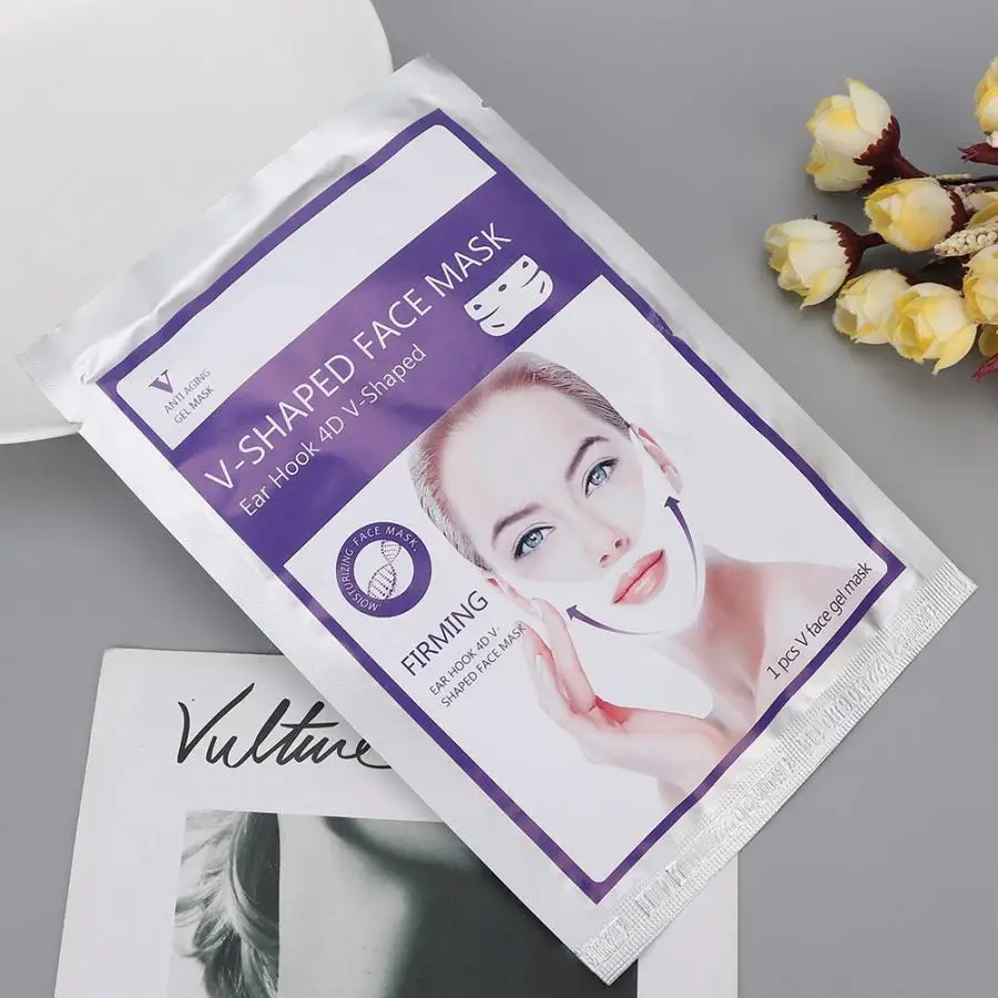 Женская V-shape маска для лица для похудения и укрепления лифтинга гелевая маска для лица Пояс