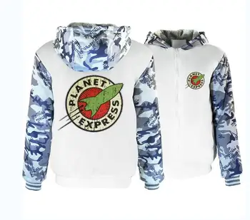

PLANET EXPRESS Print Zipper Costume Hoodies Men Anime Verse Hooded Cosplay Sweatshirts Streetwear Casual Tops