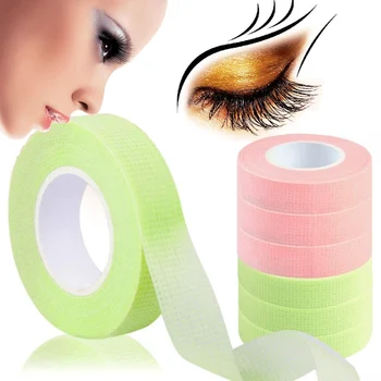 

6 Pcs Japan Eyelash Pink Tape Breathable Hypoallergenic Isolation Green Tape Non-woven Fabric Grafting Eyelash Eye Patch