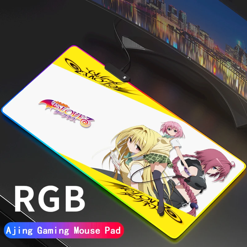 

Custom DIY Pattern Large To love RGB Gaming Mouse Pad Anti-Slip Rubber Base Computer Keyboard LED MousePad For PC Desk