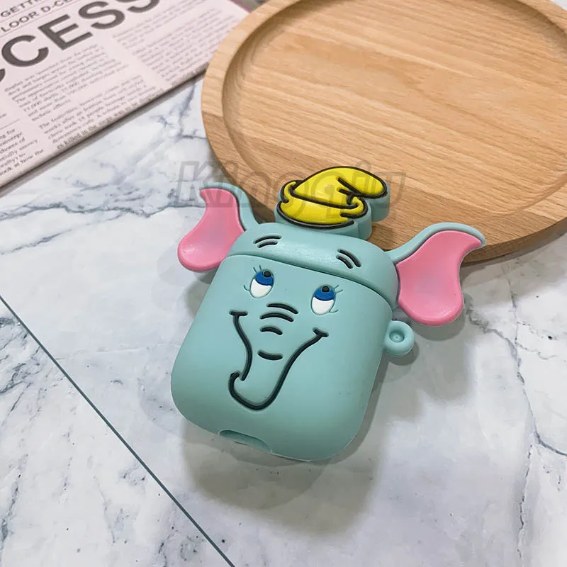 Blueelephant Забавный мультяшный чехол для Apple Airpods 3D защитный чехол милый Bluetooth чехол для наушников Модный мягкий силиконовый чехол s Чехол для гарнитуры - Цвет: Blueelephant
