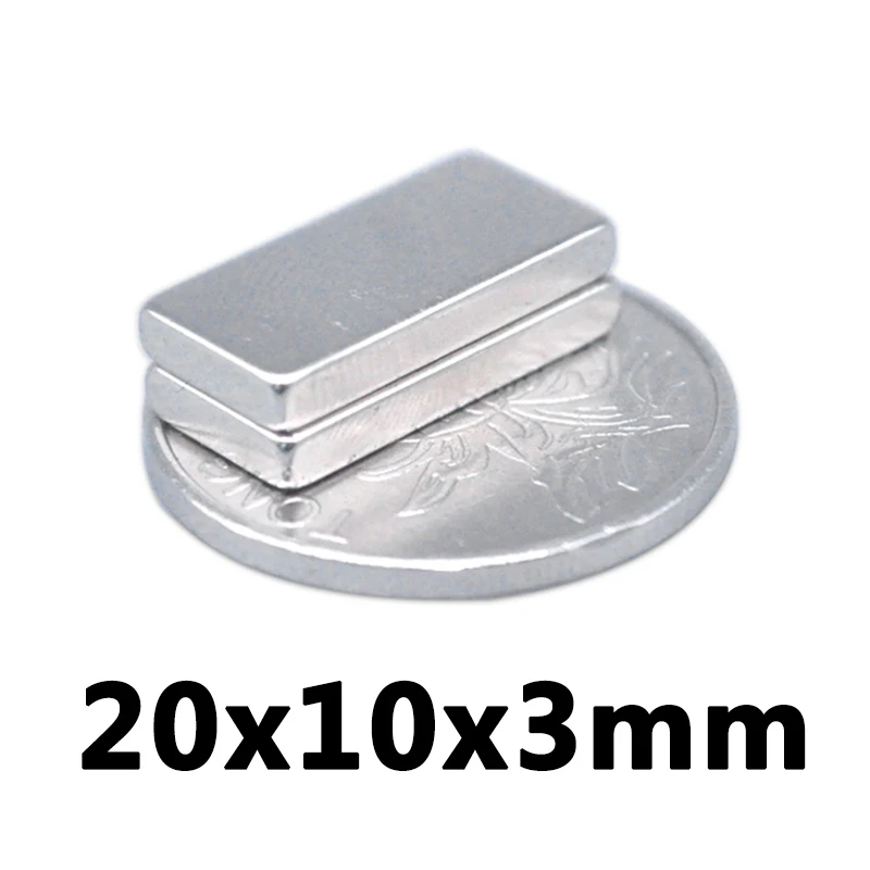 

500/1000/1500pcs 20*10*3mm Hole Strong Magnets Rare Earth Bar Adhesive Super Permanent Metal Rectangular Powerful Pull Force