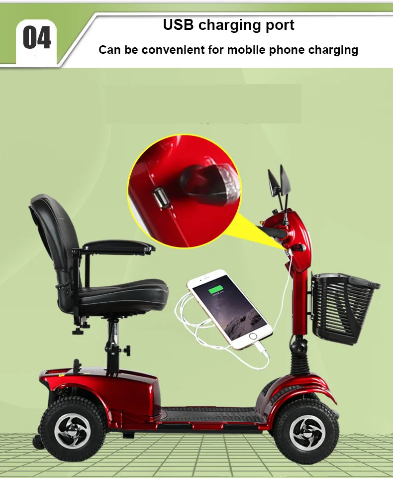 Best Elderly travel four-wheeled bicycle double disabled electric car elderly intelligent pick up children 4