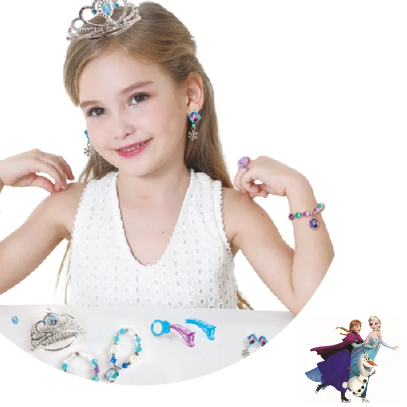 Дисней Замороженные Девушки Принцесса ювелирный набор с коробкой детский Ювелирный дом одеваются игрушки