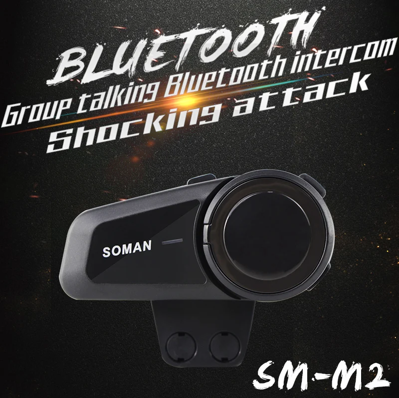 SOMAN гарнитура для внутренней связи полный дуплексный Bluetooth шлем гарнитура Интерком шесть гонщиков подключение водонепроницаемый беспроводной Casco Moto наушники