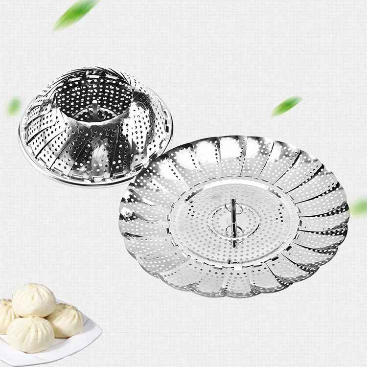 Раздвижная Паровая камера из нержавеющей стали Yangjiang Lotus Пароварка фрукты пластины складные формы для выпекания кухонные инструменты сливной корзины Steamin