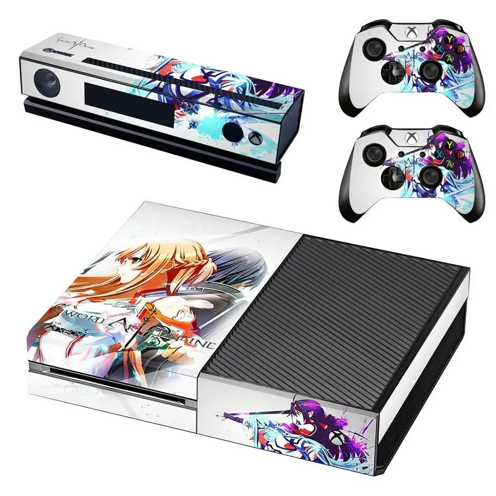 GSTM0907 Sword Art онлайн наклейка на кожу полное покрытие для Xbox One консоли и Kinect и 2 контроллера для Xbox One Наклейка на кожу - Цвет: GSTM0907