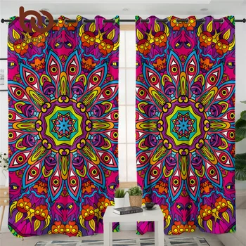 

BeddingOutlet Hippie Living Room Curtain Mandala Luxury Curtain Psychedelic Art Kitchen Curtain Colorful Floral Curtain cortinas