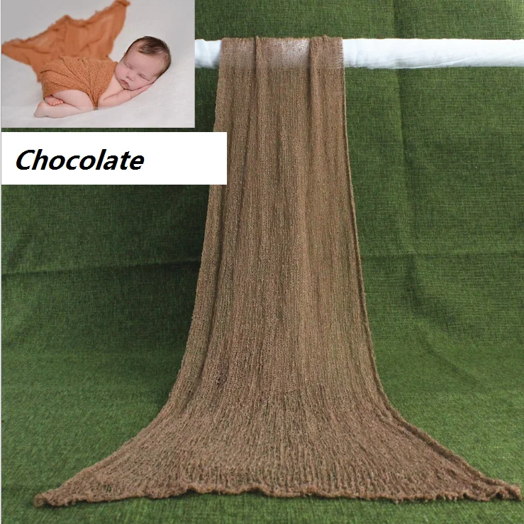 Chocolate Реквизит для фотосессии новорожденных; хлопковая обертка для новорожденных; растягивающееся детское одеяло; фотосессия для младенцев - Цвет: Chocolate