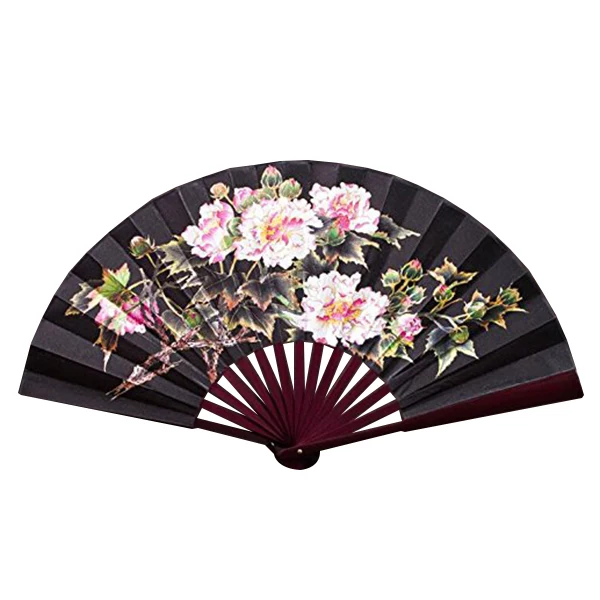 peony-bamboo Fan folding fan male antique Chinese style classical retro daily | Дом и сад