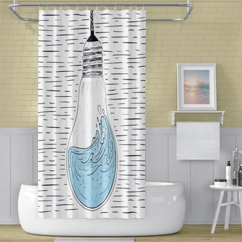 

Waterproof Shower Curtains with 12 Hooks Geometric Print Bathroom Curtains High Quality Polyester Bath Curtains for Home Decor