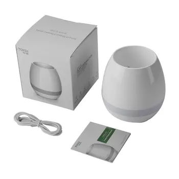 

Unique TOKQI Plastic Smart Music Flower Pots Bluetooth Speaker Play The Piano Decoration Planter Night Light Touch Sensors
