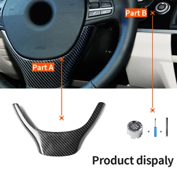

Carbon Fiber Steering Wheel Trim Decoration For BMW 5 Series F10 F18 10-15 New