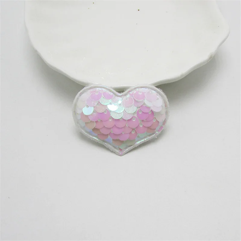 White heart 10-70 шт. блестящая Звезда/Сердце/цветы с мягкими аппликациями DIY аксессуары для рукоделия шпильки аксессуары материал головные уборы украшения - Цвет: White heart