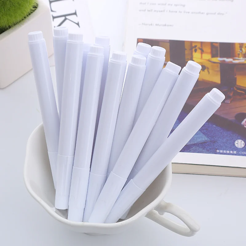 8pc White Liquid Chalk Office Stationery Blackboard Pen Erasable Creative Mirror Glass LED Fluorescent Board Light Board Pen
