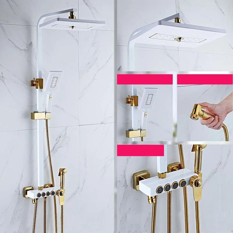 white and gold Принять горячую ванну, принять ванну - Цвет: white and gold