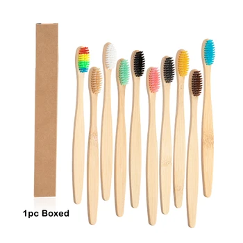 

1Pc Bamboo Charcoal Toothbrush Boxed Wood Handle Toothbrush Eco Friendly Adults Child Oral Care Soft Hair Colorful Tooth Brush​