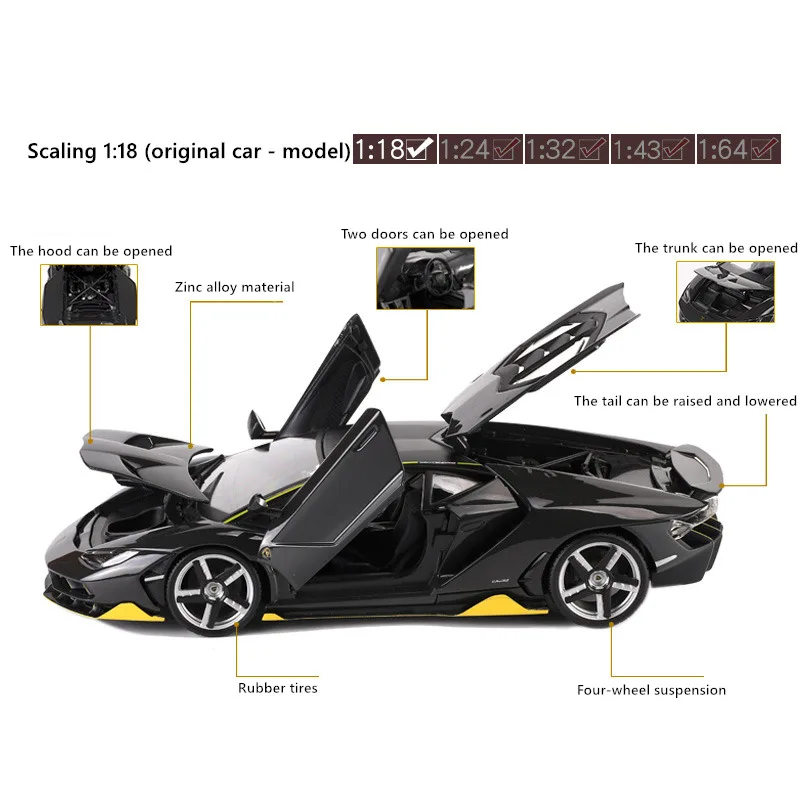 Maisto 1:18 Lamborghini LP770 модель автомобиля из сплава моделирование автомобиля украшение коллекция Подарочная игрушка Литье под давлением модель игрушка для мальчиков