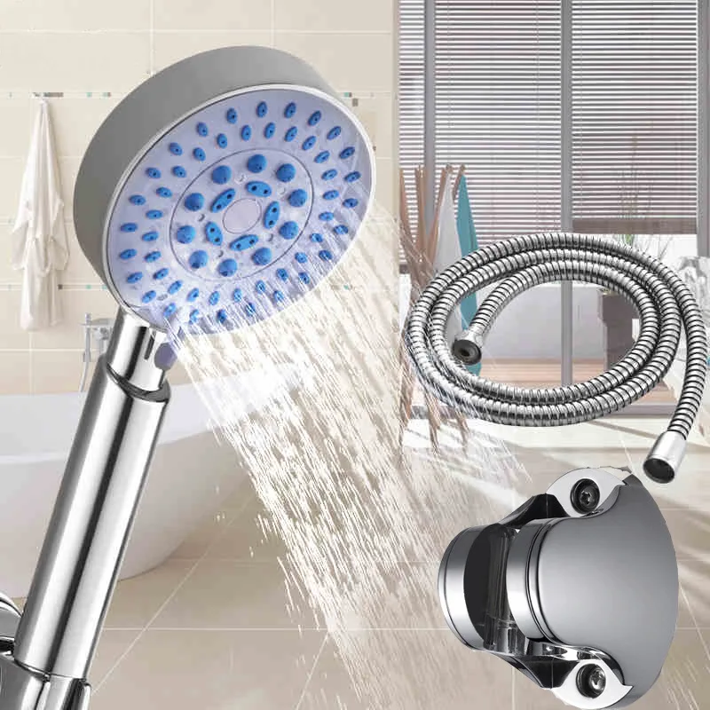 

Set Five-Speed Water Extractor Effect Electroplated Handheld Sprinkler Multi-functional Sanitary Ware Small Nozzle Shower Head