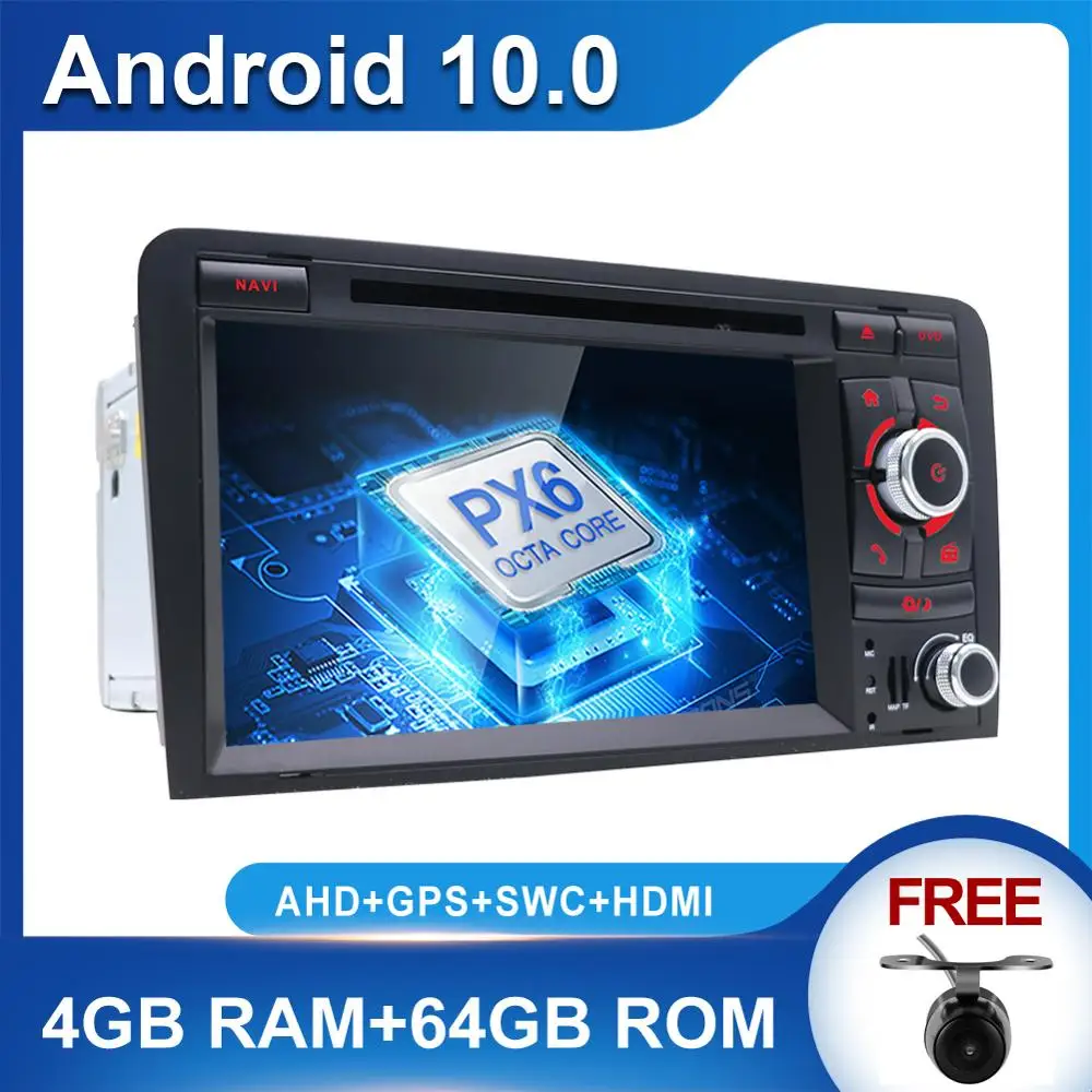 7 &quotавтомобильный мультимедийный плеер 4G + 64G HDMI автомобильная игра для Audi A3 8P S3 RS3
