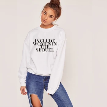 

Include Women In The Sequel Sweatshirts Women 2019 Cartoon Print Hoodies Autumn Winter Casual Pullover O-Neck Woman Tops
