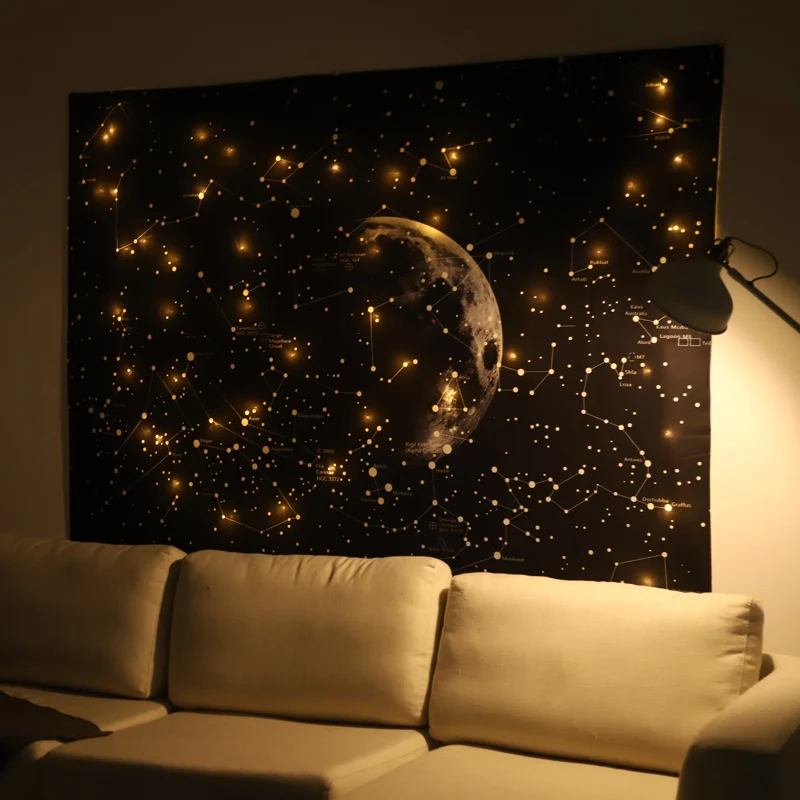 

Tapestry Wall Tapestry Starry Sky Tapestry Galaxy Planet Tapestry Bohemian macrame wall hanging home wall papers home decor