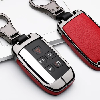

Leather Smart Car Key Cover Case For Land Rover A9 freelander Evoque Discovery 4 5 Sport LR4 Jaguar XK XKR XF XFR XJ XJL Style
