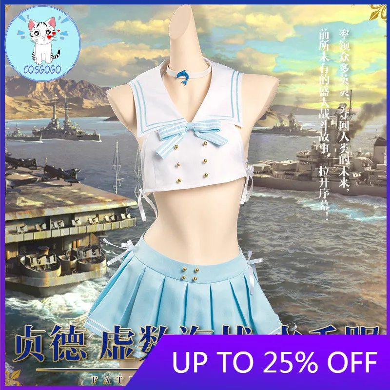 

Fate/Grand Order FGO Saber Jeanne d'Arc Alter Cosplay Costume Sailor Suit Summer Swimsuit Halloween Party Outfit For Women Girls