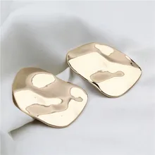 Необычные геометрические большие гладкие серьги