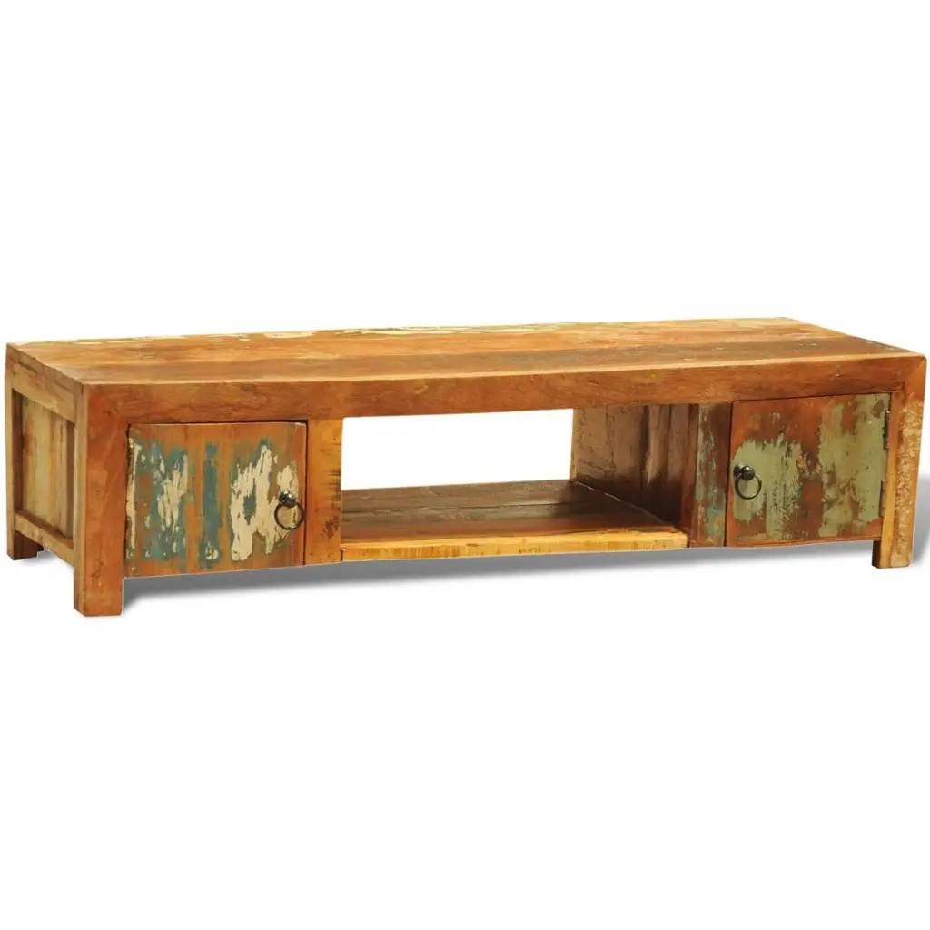 

Vintage Style TV Cabinet for Living Room Furniture Recycled Wood TV Stand Table Cabinets with Two Doors 5 Colors Fast Shipping