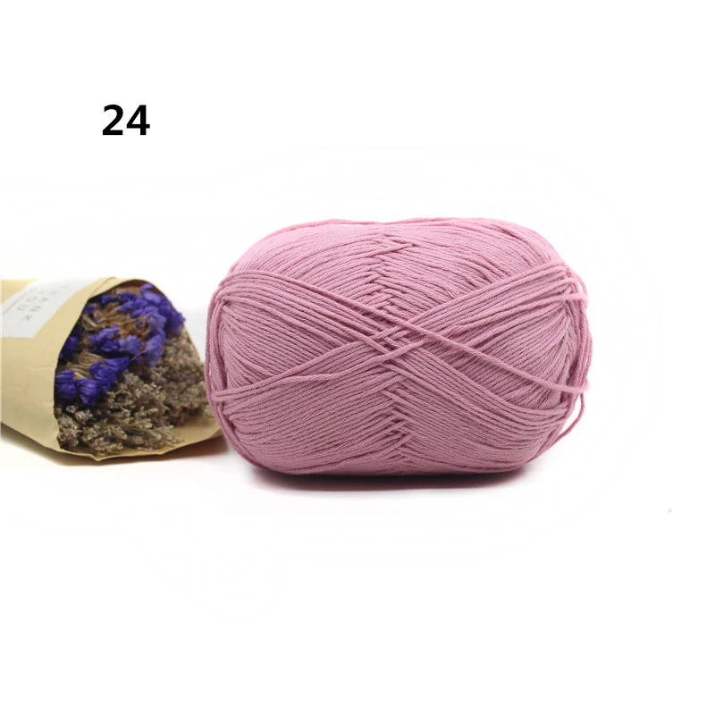 1pc 24 1 шт. пряжа хлопок Хлопок Вязание Пряжа для Вязания Пряжи для Вязания Мягкие Плавные Естественные Анти-Пиллинг 20 Цветов - Цвет: 1pc 24
