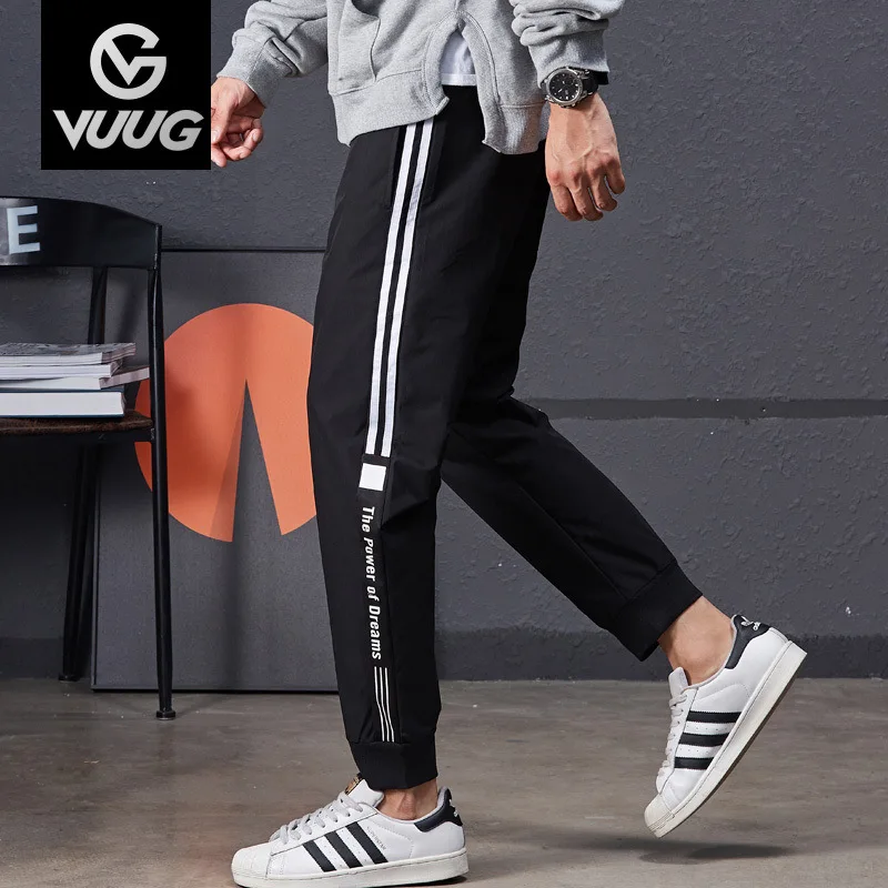 

Men's Trousers Autumn 2019 New Style Korean-style Trend Black And White with Pattern Versatile Athletic Pants Popular Brand Beam