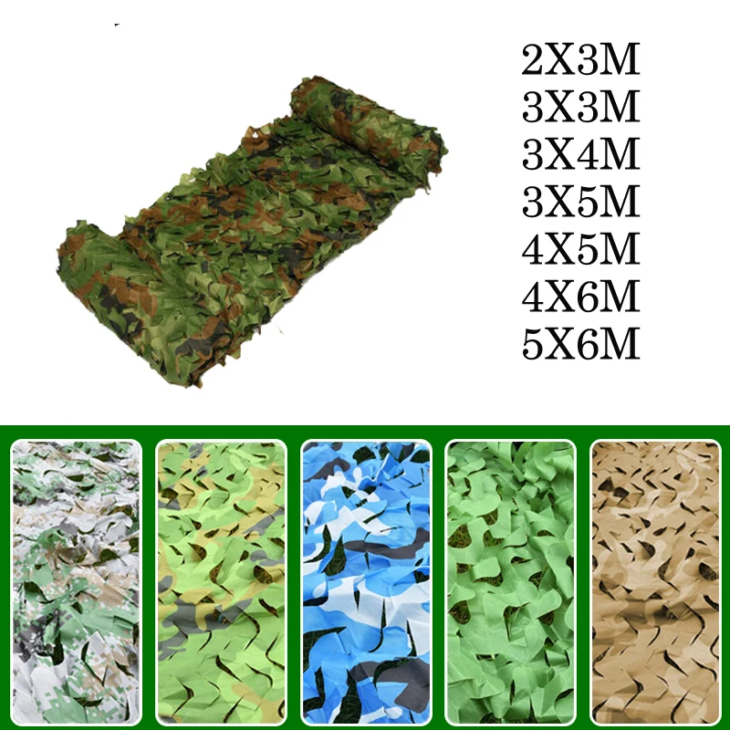 

Vertvie Oxford Camo Hunting Mesh Hide Camouflage Net 150D Camping Sun Shelter Outdoor Car-covers 2x3 3*3 3x4 3x5 4x5 4x6m 5x6m