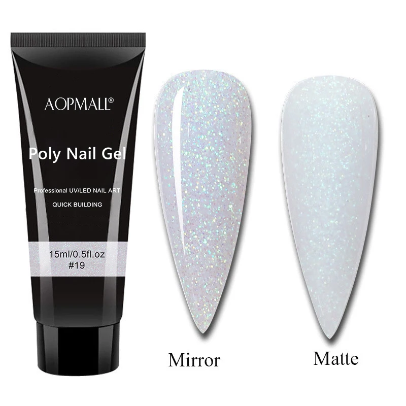 AOPMALL® UV/LED 15 Glitter Shimmer Poly Nail Gel For Extension Color Nails Art Painting Enamel | Красота и здоровье
