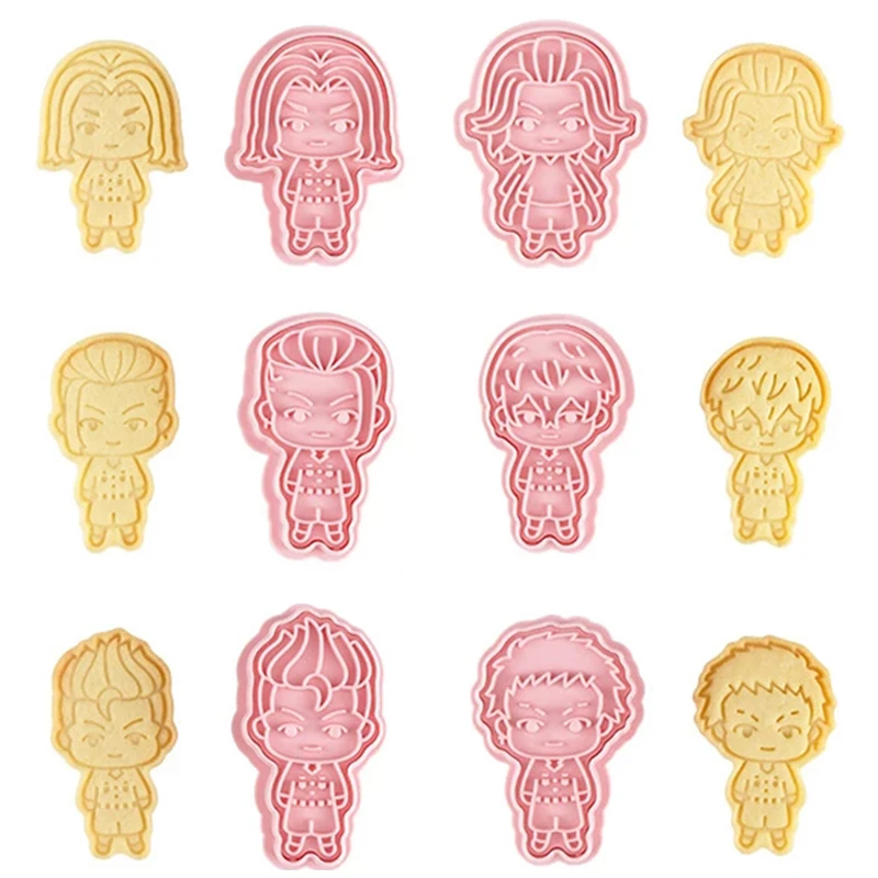 6pcs/set 3D Anime Tokyo Revengers Cookie Cutters Biscuit Mold Baking Cake Party Decorating Tools Press Cutter | Дом и сад