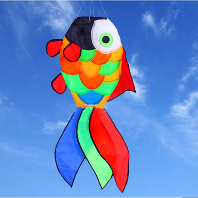 free shipping large fish windsocks kite tails ripstop nylon fabric eagle kite flying parachute weifang kite kids toys factory free shipping kite windsocks 2pcslot various colors ripstop nylon fabric kite eagle kite flying heart kite beautiful hcxkite