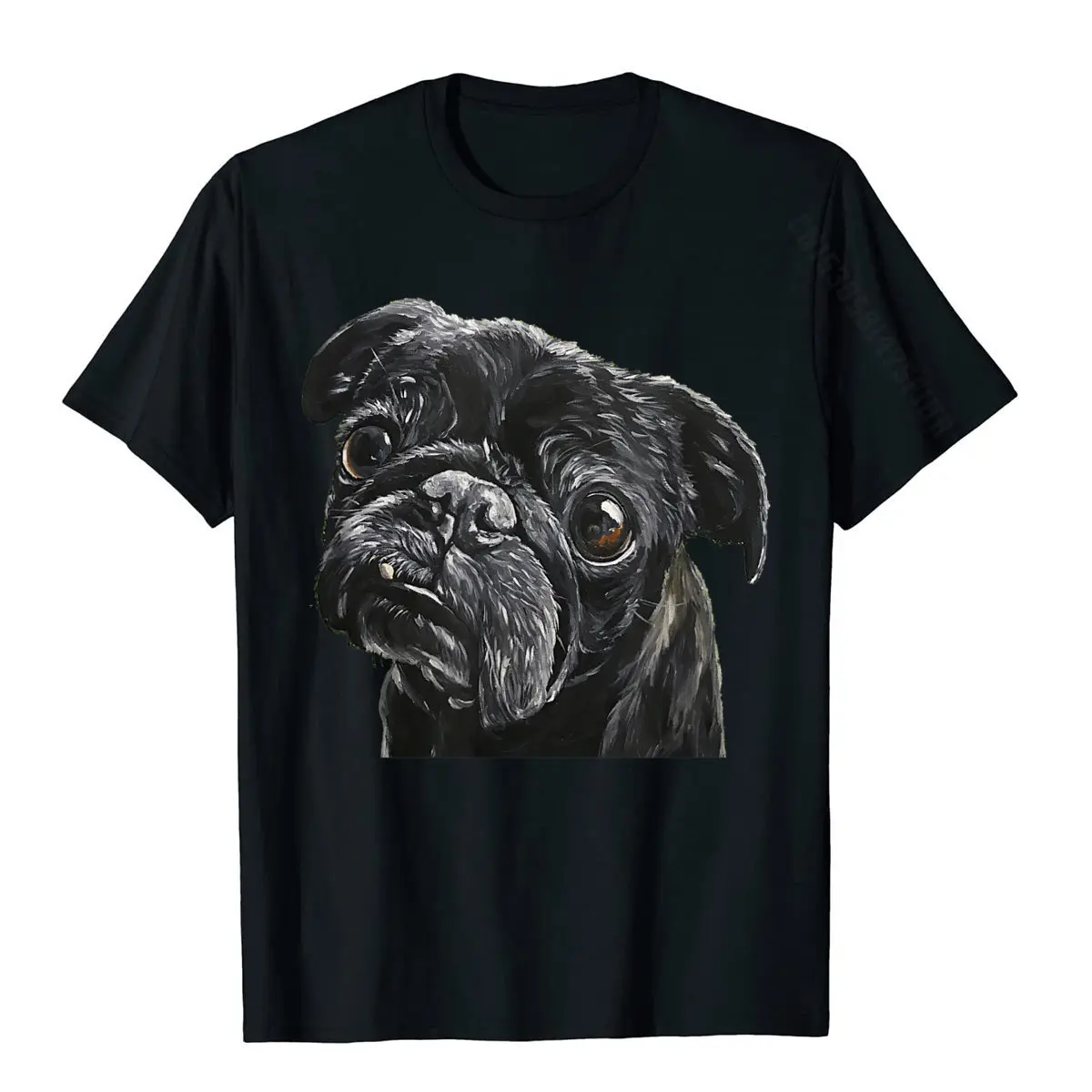 Summer Tshirts 2021 New Fashion O Neck Printed On 100% Cotton Men Tops Shirts Crazy Short Sleeve Tops Shirt Free Shipping Pug Shirt. B ack Pug T-Shirt__554 black