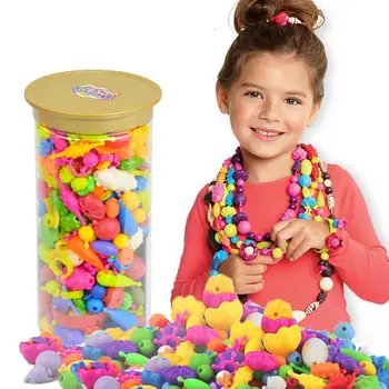 

80/120/300Pcs Multicolor Lacing Beads Various Shape DIY Craft Necklace Supplies Great for different arts and craft project