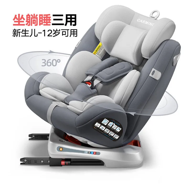 Portable Baby Car Safety Seat Child Car Seat 0-12 Years Old 360 Rotation Sitting Toddler Seat Infant Car Seat for Kids Car Seat