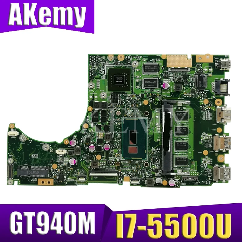  AKEMY K401LB Laptop Motherboard For ASUS K401L K401LB K401LN Mainboard 100% test Ok GT940M I7-5500U