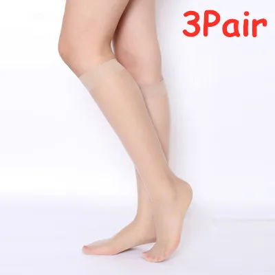 3/4/5Pair Women Sexy Knee Socks Breathable Thin Mesh Long Socks Transparent Nylon Stockings Summer Fashion Sexy Knee Socks - Цвет: 3Pairs Style 1