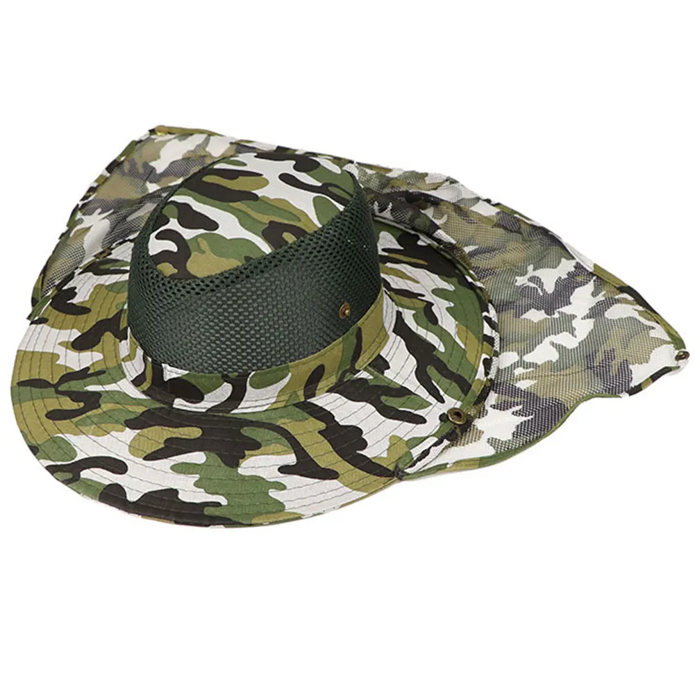 Fashion Sun-proof Casual Cool Summer Camouflage Pattern Net Cap Portable Wide Brim Shade Outdoor Breathable Fishing Hat | Спорт и