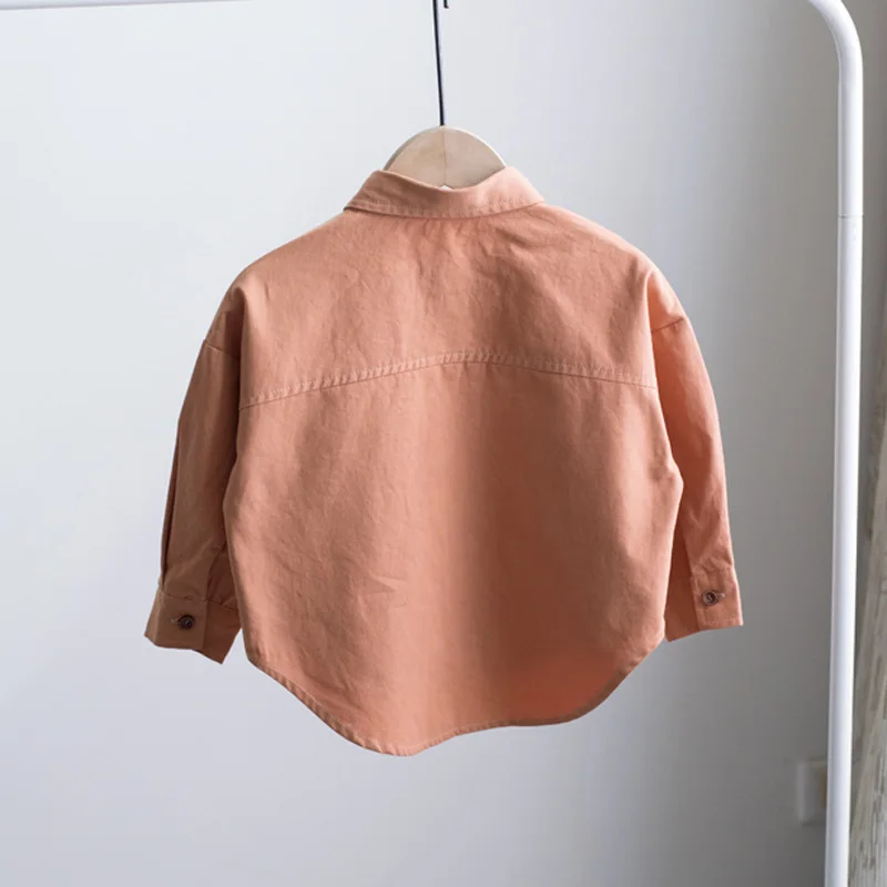 shirt Рубашки для маленьких мальчиков г. Осенние детские рубашки с длинными рукавами модная однотонная Детская рубашка для мальчиков топы BC661 - Цвет: shirt